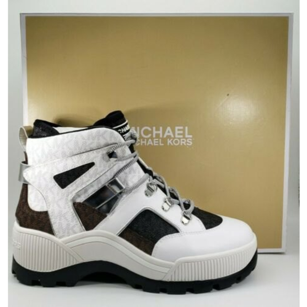 Michael Kors MK Women's Brooke High Top Sneakers Bright White Multi Size 9.5 M